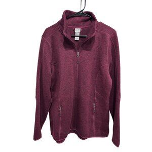 Champion Womens Maroon Polyester Full-Zip Mock Neck Jacket Size XL Sporty Cozy